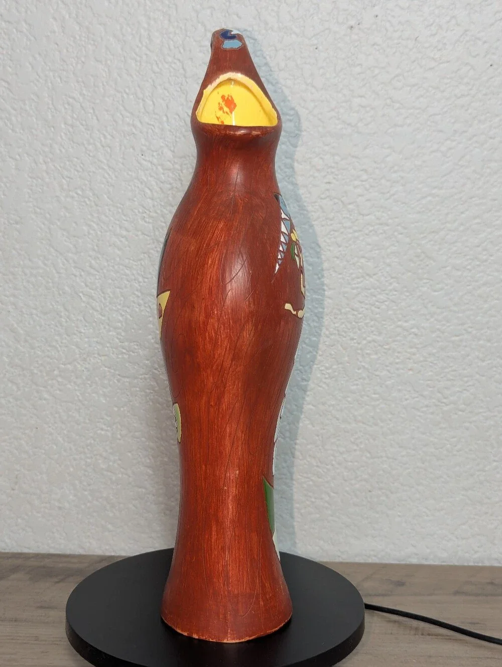 VTG MCM Keramos Israel Pottery Pitcher Vase Signed Israel Taub 13.5